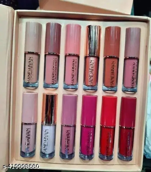 Beauzy™ Velvet Matte Liquid Lipstick Set – Waterproof, Long-Lasting, Non-Stick – 12 Nude Shades Gift Kit for Women