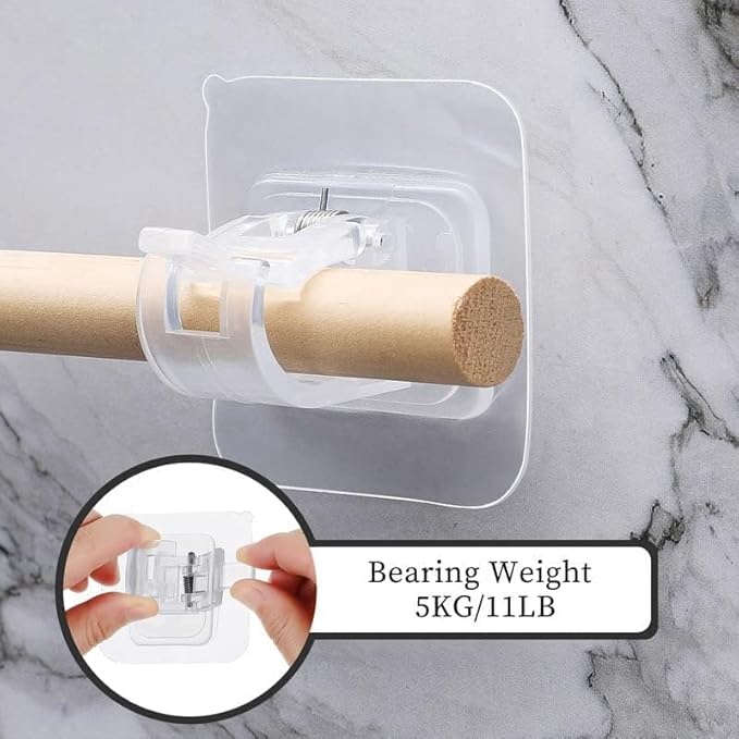 Drill Free Curtain Rod Holder - Self Adhesive Clip |🔥FLAT 50% SAVINGS🔥